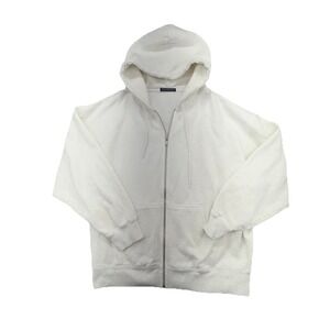 Brandy Melville Womens Long Sleeve‎ Front Zip Hoodie Sweatshirt White one size